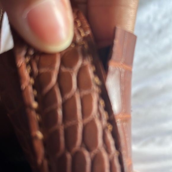 Faux Leather Brown Croc Bag - Picture 4 of 5